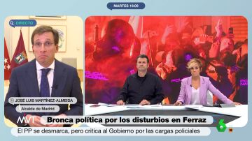 Almeida defiende las protestas en Ferraz: "En Madrid somos bastante más civilizados que eso que pasó en Barcelona en 2019"