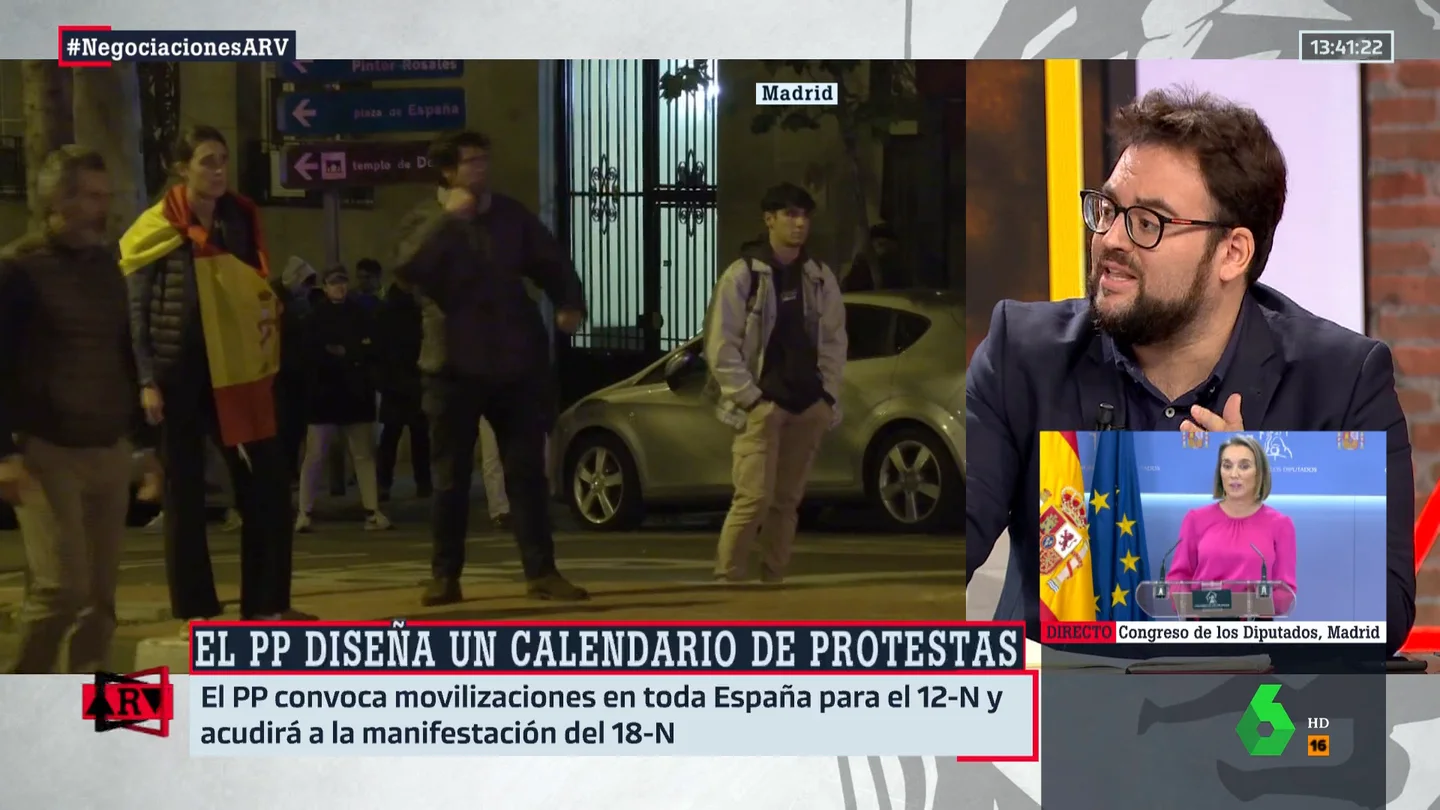 Monrosi, sobre la llamada a actuar de Aznar: "Eso es legitimar actitudes violentas con un gran tufo golpista" Monrosi, sobre la llamada a actuar de Aznar: "Eso es legitimar actitudes violentas con un gran tufo golpista"