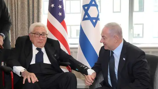 Kissinger y Netanyahu, en la sede de la ONU en Nueva York en septiembre de 2023. Kissinger y Netanyahu, en la sede de la ONU en Nueva York en septiembre de 2023.