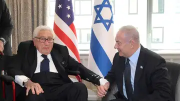 Kissinger y Netanyahu, en la sede de la ONU en Nueva York en septiembre de 2023. 