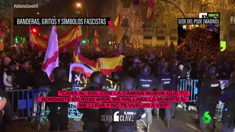 Las banderas y símbolos fascistas vistos en Ferraz y que (todavía) son legales en España