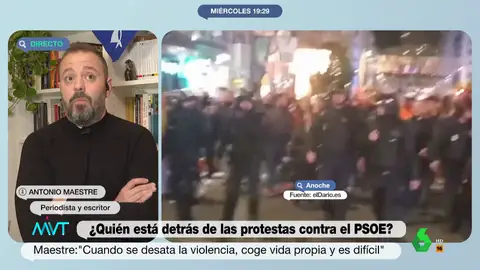 Antonio Maestre responde en este vídeo a los políticos que aseguran que la policía se empleó con excesiva contundencia con los manifestantes de Ferraz: "He visto marchas por la dignidad que fueron reprimidas más violentamente que ayer".