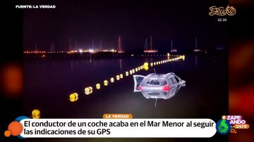 Un conductor termina en el Mar Menor con su coche por seguir las indicaciones del GPS
