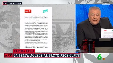 laSexta accede al pacto entre PSOE y Junts: estos son los principales puntos