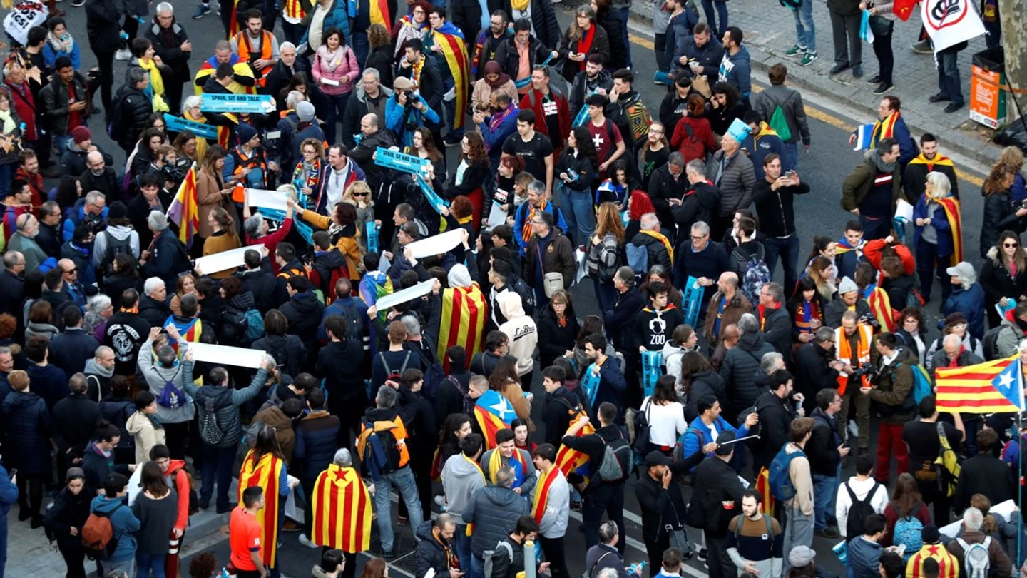 Imagen de archivo de una vista aérea de la concentración de Tsunami Democràtic en 2019 en Barcelona Imagen de archivo de una vista aérea de la concentración de Tsunami Democràtic en 2019 en Barcelona/ EFE/Toni Albir