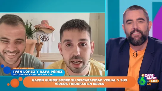 La vacilada de Iván López, un cómico invidente, a Dani Mateo: "Creo que hay problemas de conexión, no te veo" La vacilada de Iván López, un cómico invidente, a Dani Mateo: "Creo que hay problemas de conexión, no te veo"