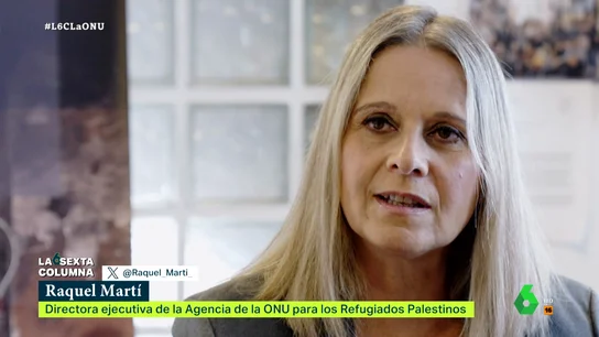 Una trabajadora de la ONU, sobre sus compañeros en Gaza: Al salir se despiden de su familia sin saber si al volver estará viva Raquel Martí, directora ejecutiva de la Agencia de la ONU para los Refugiados Palestinos, habla con laSexta Columna y en este vídeo responde a las acusaciones de Israel: "No defendemos ninguna causa que no sean los derechos humanos".
