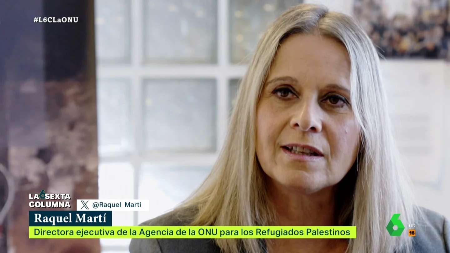 Una trabajadora de la ONU, sobre sus compañeros en Gaza: Al salir se despiden de su familia sin saber si al volver estará viva Raquel Martí, directora ejecutiva de la Agencia de la ONU para los Refugiados Palestinos, habla con laSexta Columna y en este vídeo responde a las acusaciones de Israel: "No defendemos ninguna causa que no sean los derechos humanos".