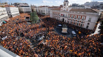 Movilización contra la amnistía en la Puerta del Sol