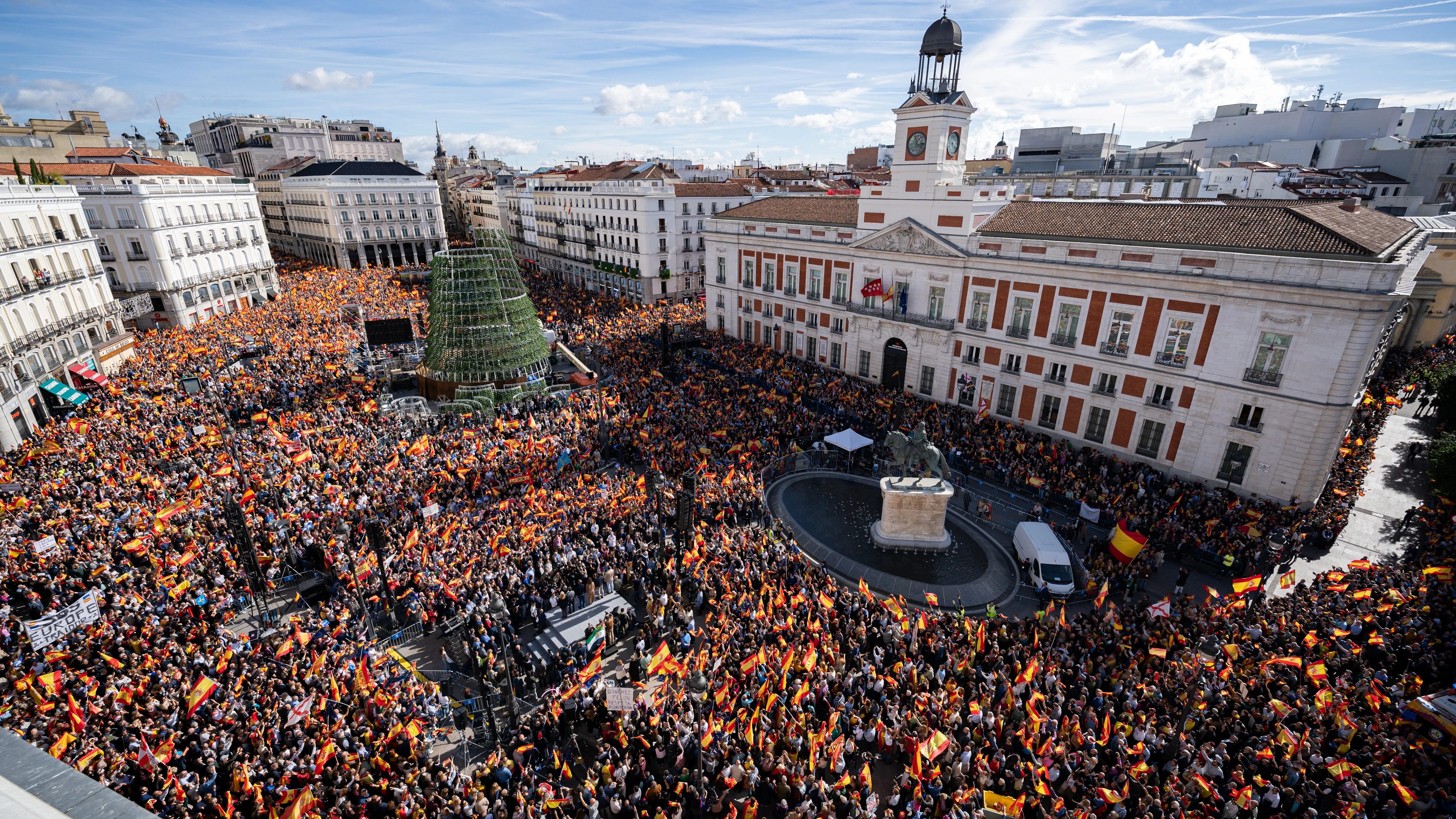 Movilización contra la amnistía en la Puerta del Sol