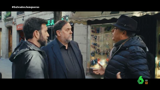 Un catalán se acerca a hablar con Junqueras en Madrid Un catalán se acerca a hablar con Junqueras en Madrid