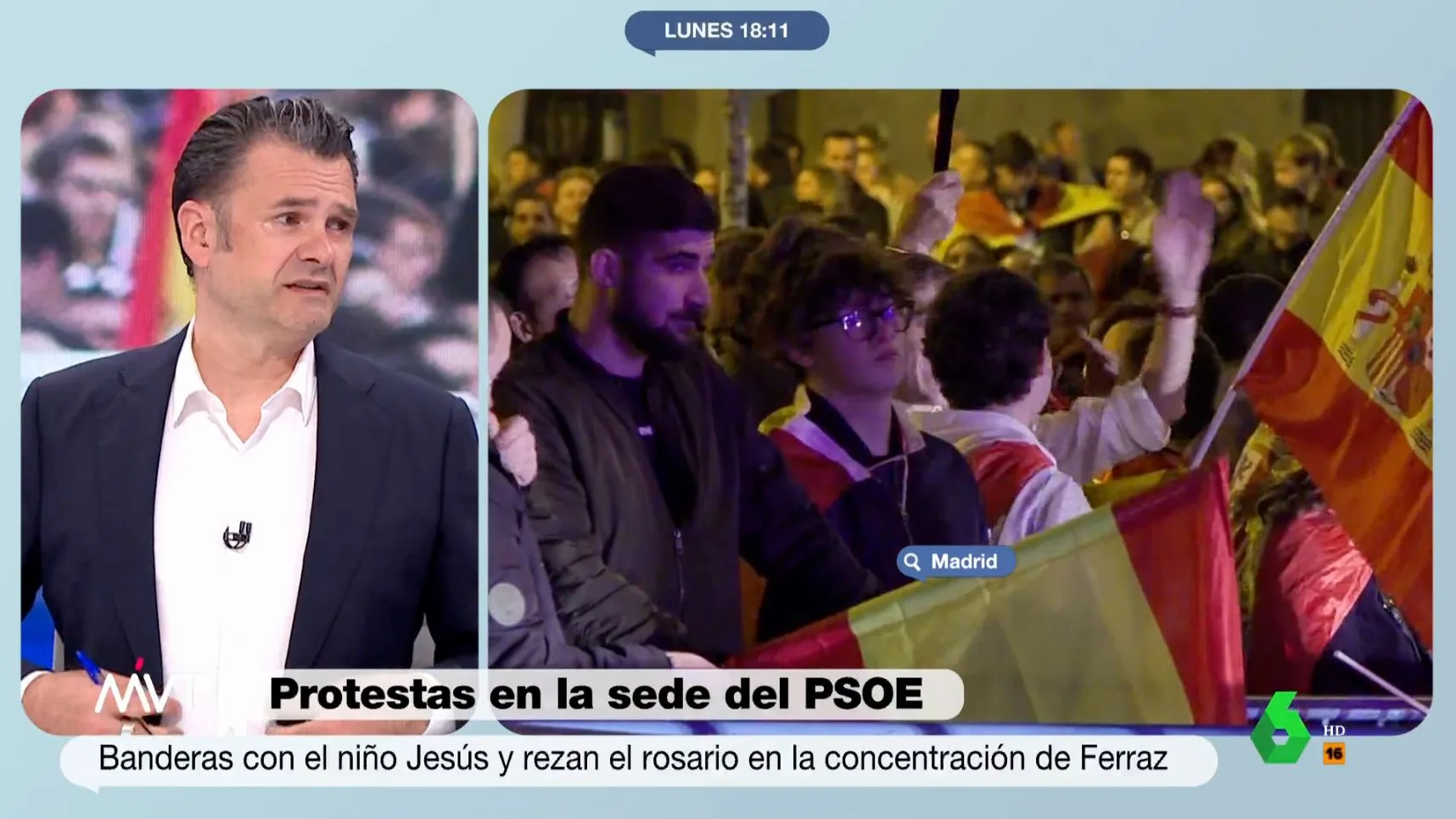 La reacción de Iñaki López ante los rezos en protesta por la amnistía