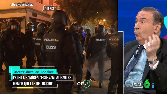Pedro J. Ramírez, sobre los manifestantes en Ferraz: "No les llegan ni a la suela del zapato a los CDR y Tsunami" Pedro J. Ramírez, sobre los manifestantes en Ferraz: "No les llegan ni a la suela del zapato a los CDR y Tsunami"