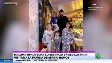 Maluma visita la casa de Sergio Ramos en Sevilla: estas son las fotos con sus hijos en pijama