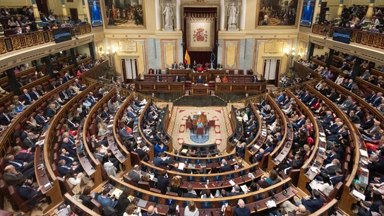 Vista del hemiciclo del Congreso de los Diputados, al comienzo de la sesión de investidura, este miércoles 15. Vista del hemiciclo del Congreso de los Diputados, al comienzo de la sesión de investidura, este miércoles 15.