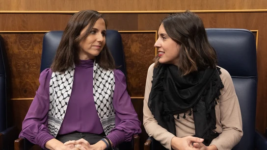 Las ministras en funciones Ione Belarra e Irene Montero en el Congreso de los diputados Las ministras en funciones Ione Belarra e Irene Montero en el Congreso de los diputados