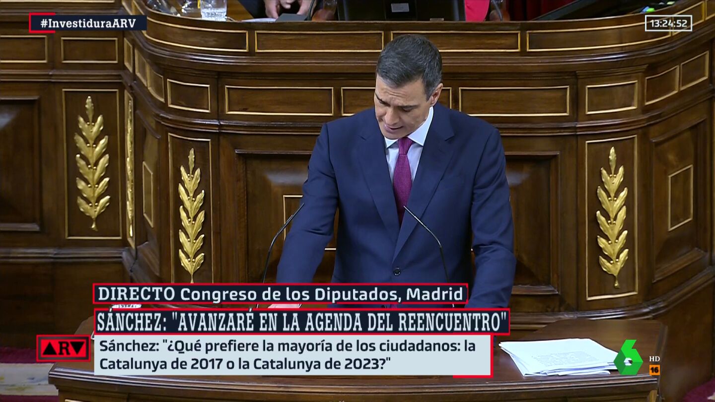 Pedro Sánchez en su debate de investidura