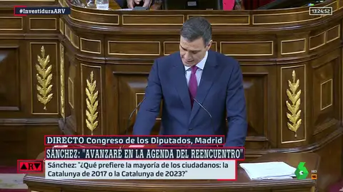 Pedro Sánchez en su debate de investidura