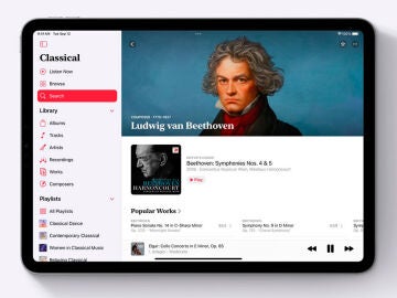Apple Music Classical en el iPad