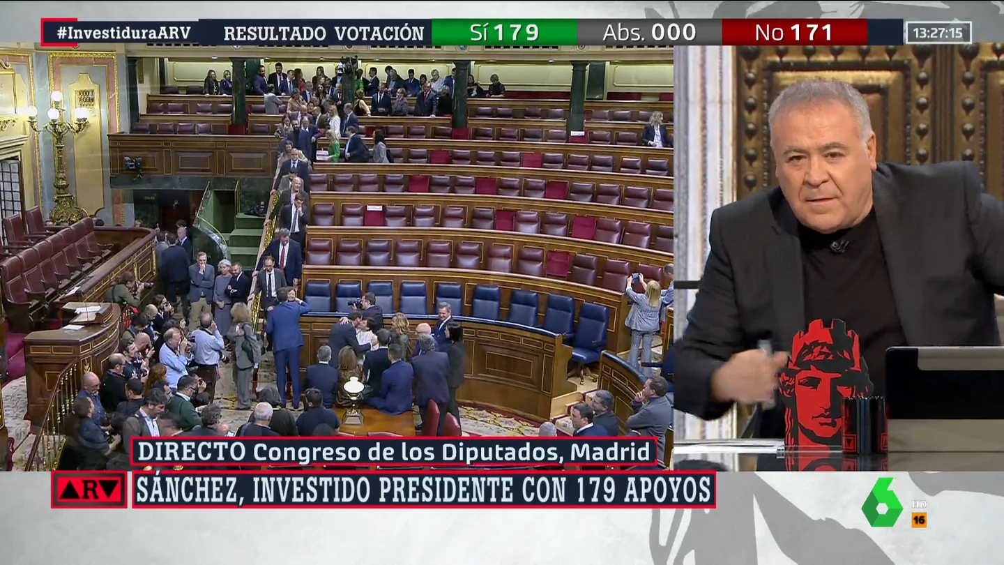 Ferreras, sobre Yolanda Díaz tras la investidura de Sánchez: "Este triunfo también es suyo" Ferreras, sobre Yolanda Díaz tras la investidura de Sánchez: "Este triunfo también es suyo"