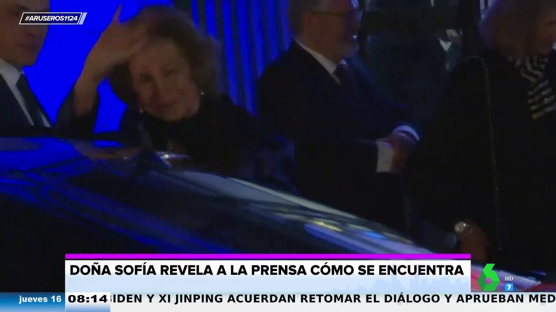 La reacción de Angie Cárdenas (con lapsus incluido) al ver a la reina Sofía: "Está como Jordi Hurtado"