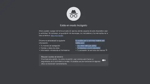 Modo incógnito Modo incógnito