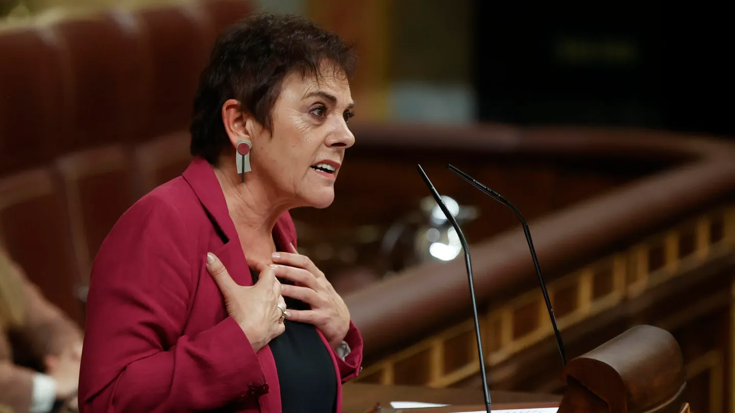 Mertxe Aizpurua, durante la segunda jornada de la investidura del secretario general del PSOE Pedro Sánchez. Mertxe Aizpurua, durante la segunda jornada de la investidura del secretario general del PSOE Pedro Sánchez.