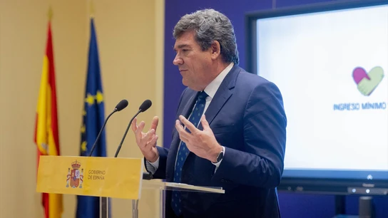 El ministro de Inclusión, Seguridad Social y Migraciones, José Luis Escrivá, ofrece una rueda de prensa para informar de las distintas medidas dirigidas a mejorar la prestación del Ingreso Mínimo Vital. El ministro de Inclusión, Seguridad Social y Migraciones, José Luis Escrivá, ofrece una rueda de prensa para informar de las distintas medidas dirigidas a mejorar la prestación del Ingreso Mínimo Vital.