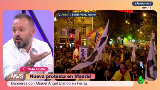 Antonio Maestre, indignado ante el "asqueroso" uso de banderas con el rostro de Miguel &Aacute;ngel Blanco en Ferraz