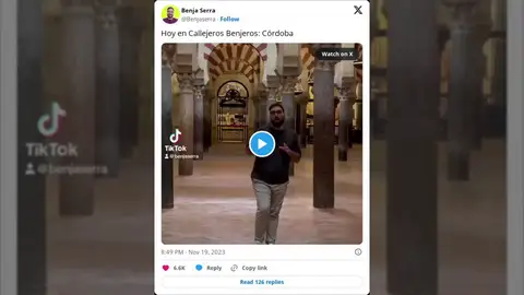 La peculiar guía turística sobre Córdoba de un joven que está arrasando en TikTok: "Mezquita la respiración" La peculiar guía turística sobre Córdoba de un joven que está arrasando en TikTok: "Mezquita la respiración"