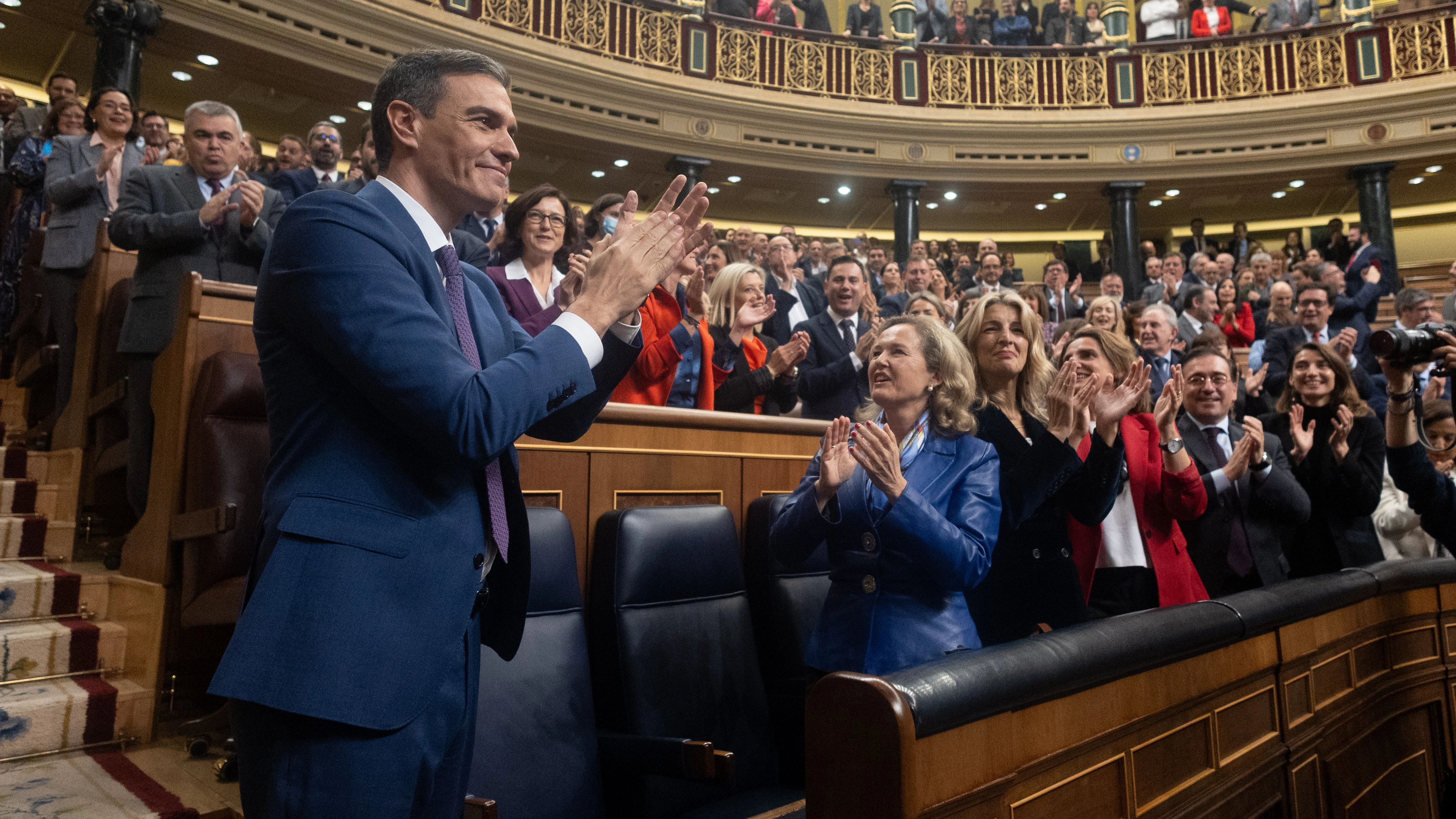 Pedro Sánchez, tras finalizar la segunda sesión de su debate de investidura