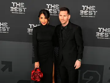 Antonela Roccuzzo y Leo Messi, en la gala de los premios &#39;The Best&#39;