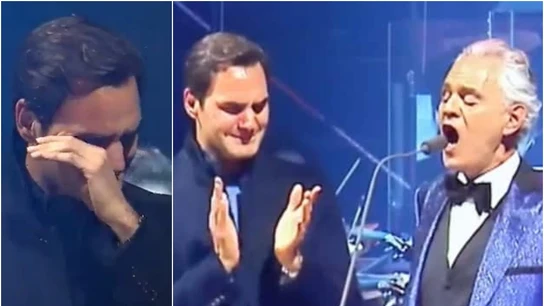 Las lágrimas de Roger Federer en el homenaje que le brindó Andrea Bocelli en Zúrich Las lágrimas de Roger Federer en el homenaje que le brindó Andrea Bocelli en Zúrich