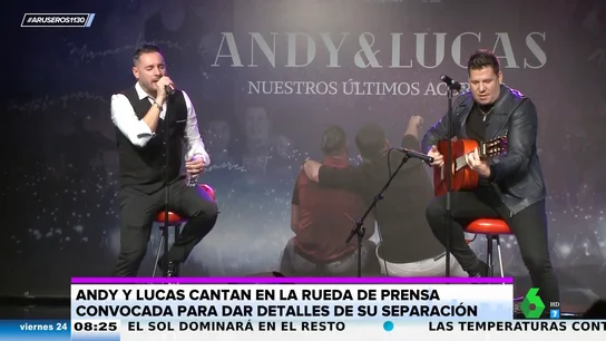 El sentido adiós de Andy y Lucas, cantando 'Tanto la quería': "Hasta aquí hemos podido llegar con la salud" El sentido adiós de Andy y Lucas, cantando 'Tanto la quería': "Hasta aquí hemos podido llegar con la salud"