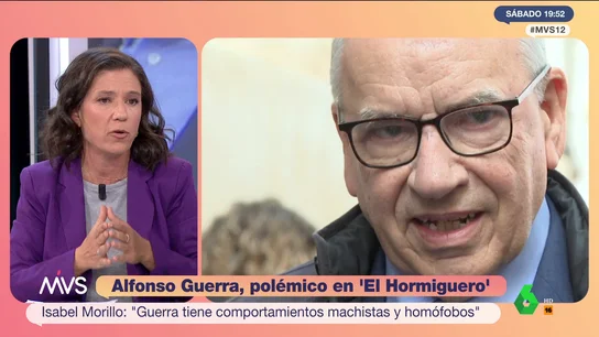 Isabel Morillo: Alfonso Guerra tiene comentarios machistas y homófobos Isabel Morillo: Alfonso Guerra tiene comentarios machistas y homófobos"
