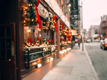 Tienda con luces de Navidad Tienda con luces de Navidad