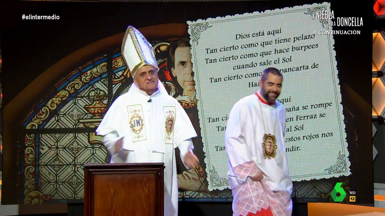 El 'himno' del 'Papa Wyoming' y el 'Monaguillo Mateo' a Aznar: "Dios está  aquí, tan cierto como que España se rompe"