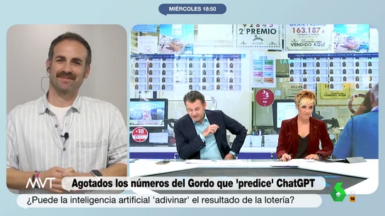 Un matemático desmonta las predicciones de la inteligencia artificial sobre la Lotería de Navidad: "ChatGPT ha sido un 'cuñao'" Un matemático desmonta las predicciones de la inteligencia artificial sobre la Lotería de Navidad: "ChatGPT ha sido un 'cuñao'"