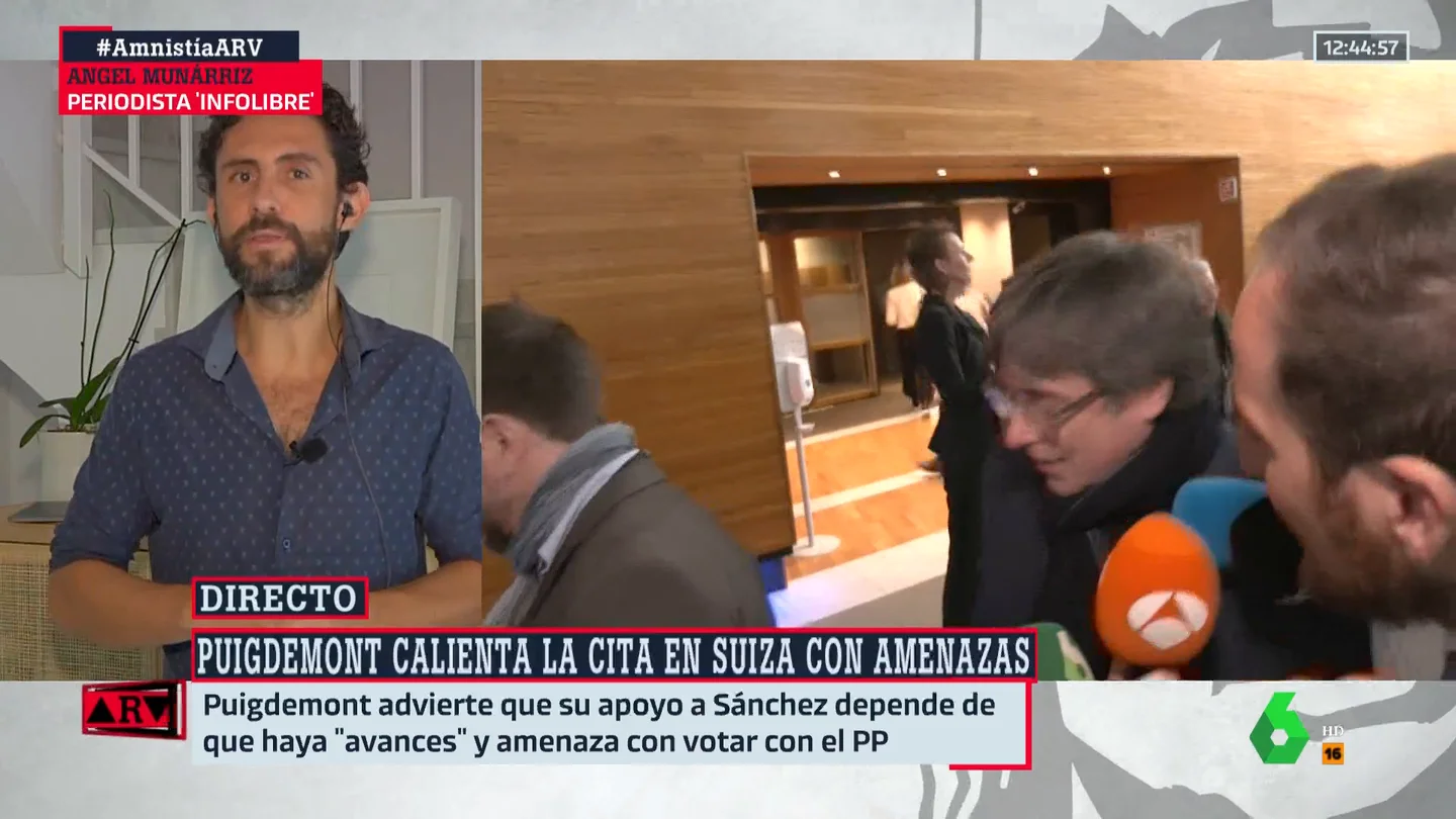 Ángel Munárriz, tras la amenazada de Puigdemont a Sánchez: "Creo que sobrestima su poder" Ángel Munárriz, tras la amenazada de Puigdemont a Sánchez: "Creo que sobrestima su poder"
