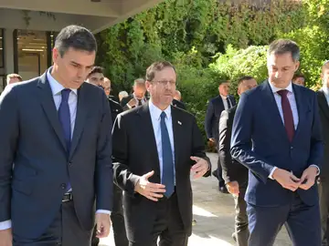 El Presidente de Israel, Isaac Herzog, se reúne con el Primer Ministro de España, Pedro Sánchez, y con el Primer Ministro de Bélgica, Alexander De Croo, en la sede de la Presidencia israelí.