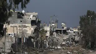 Zona destruida en el norte de Gaza