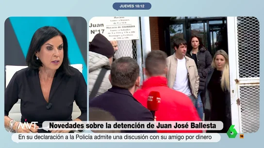 Beatriz de Vicente, sobre la declaración de Juan José Ballesta tras ser detenido por la policía Más Vale Tarde analiza analiza el atestado policial que recoge la declaración de Juan José Ballesta sobre la pelea con un amigo por la que fue detenido acusado de un presunto robo. La opinión de la abogada Beatriz de Vicente, en este vídeo.