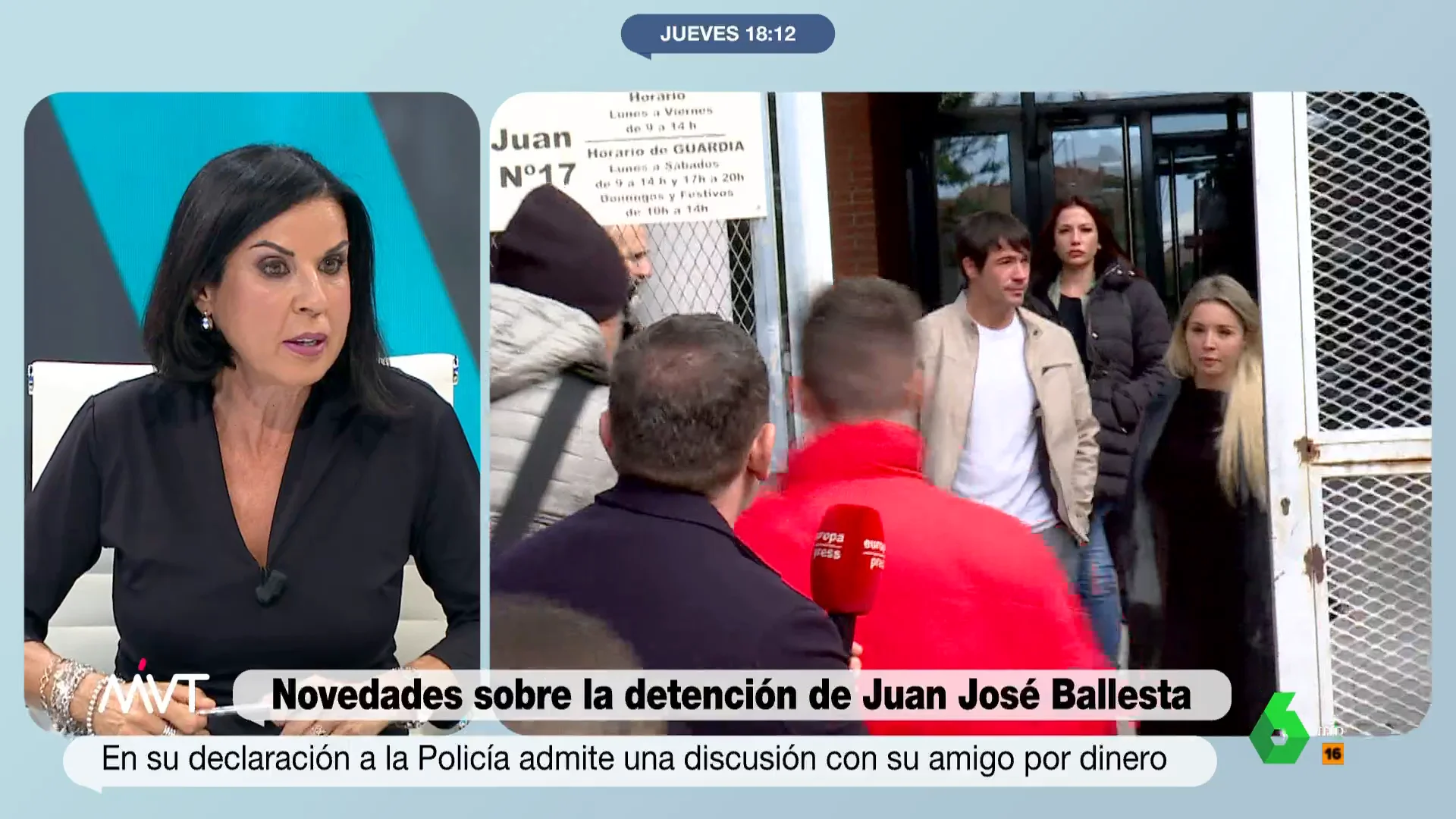 Más Vale Tarde analiza analiza el atestado policial que recoge la declaración de Juan José Ballesta sobre la pelea con un amigo por la que fue detenido acusado de un presunto robo. La opinión de la abogada Beatriz de Vicente, en este vídeo.