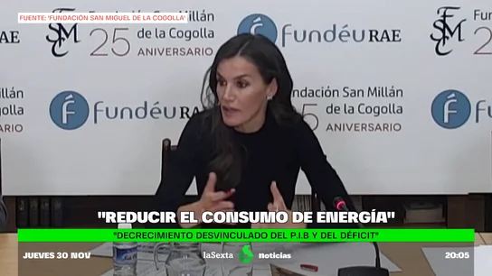 La reina Letizia debate sobre el decrecimiento con Escrivá La reina Letizia debate sobre el decrecimiento con Escrivá
