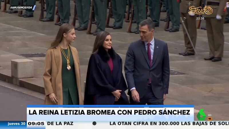 La "complicidad" entre la reina Letizia y Pedro Sánchez, a análisis en Aruser@s: "Hay 'feeling' entre ellos"