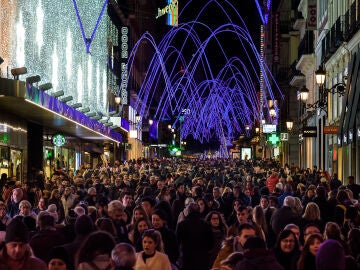 Calle Preciados de Madrid en Navidad