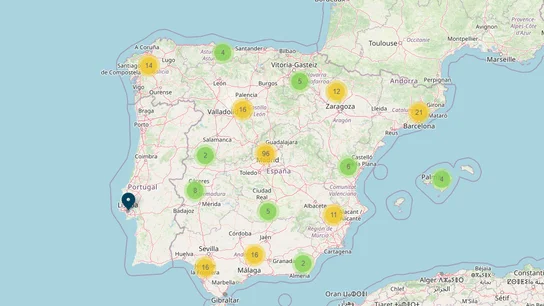 Mapa de las obras del Museo del Prado repartidas por España Mapa de las obras del Museo del Prado repartidas por España