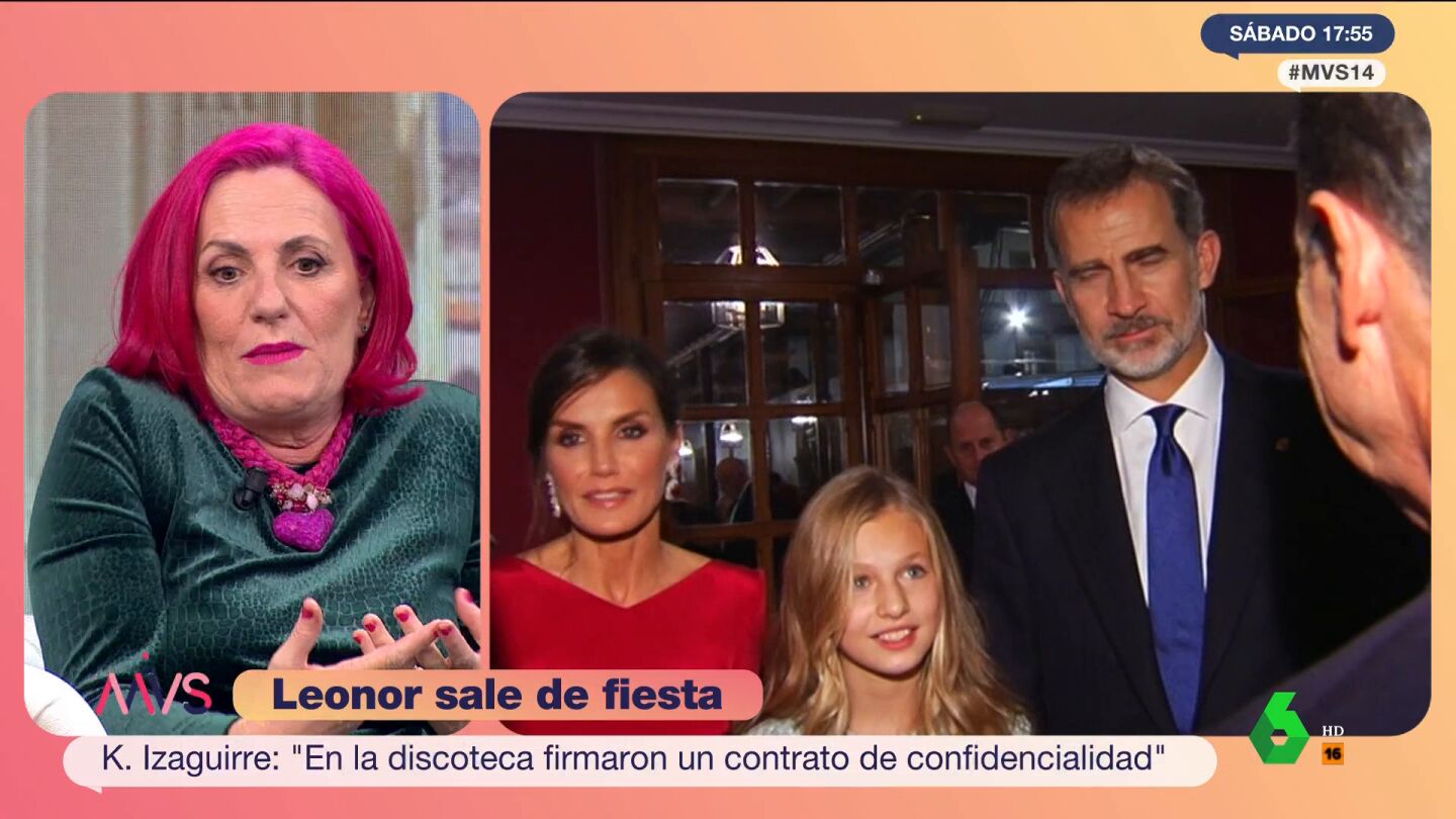 Karmele Izaguirre habla del malestar en el entorno de Leonor tras filtrarse que estuvo de fiesta hasta las seis de la ma&ntilde;ana