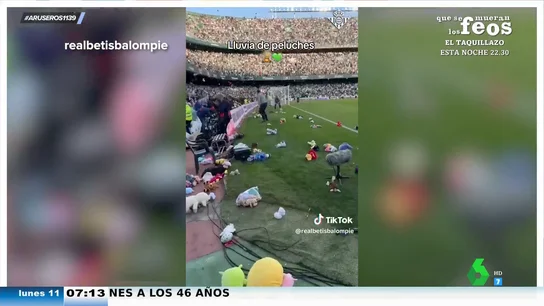 Lluvia de peluches: la bonita iniciativa solidaria del Betis para que todos los niños tengan su regalo en Navidad Lluvia de peluches: la bonita iniciativa solidaria del Betis para que todos los niños tengan su regalo en Navidad