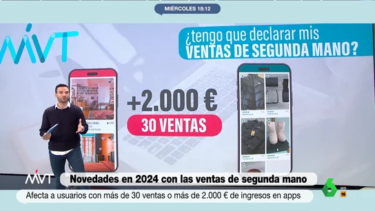 Se acabó no pagar impuestos en la venta de segunda mano: así tendrás que declarar si vendes online Desde el 1 de enero de 2024, habrá que incluir en la declaración de la renta las ventas que hagamos en plataformas de segunda mano, siempre que sean más de 30 o superen los 2.000 euros al año. En este vídeo, explicamos cómo tributarlas.